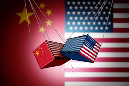 containers from China and the United States colliding